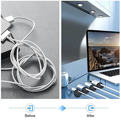 12 Pack Cable Clips, Znben Cord Organizer Holder Adhesive Cable Management Charger Wire Holder Clips for Desk, Home, Office, Car, Cubicle, Nightstand Black