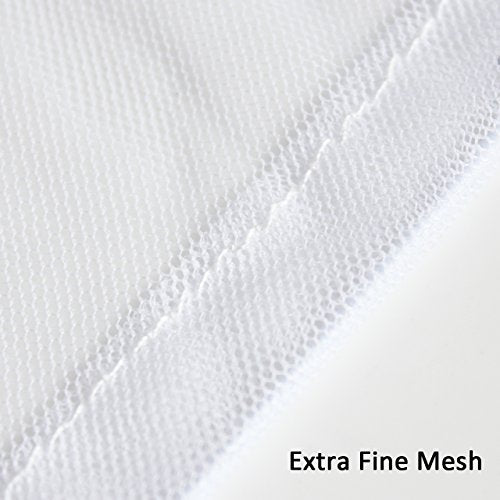 Mosquito Head Mesh Nets Gnat Face Netting for No See Ums Insects Bugs Gnats Biting Midges from Any Outdoor Activities, Works Over Most Hats Comes with Free Stock Pouches (3pcs, White) - color: White