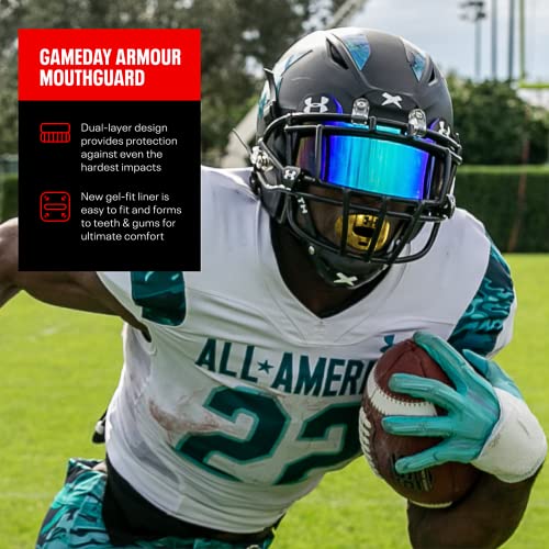 Under Armour Sports Mouth Guard, Custom Fit, Includes Detachable Helmet Strap - color: Black, size: Youth