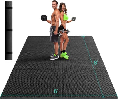 Stepwaver Large Exercise Mat, 6'x4'/7'x5'/8'x5'/9'x5'/10'x5'/12'x5'x8mm - size: 8x5FT