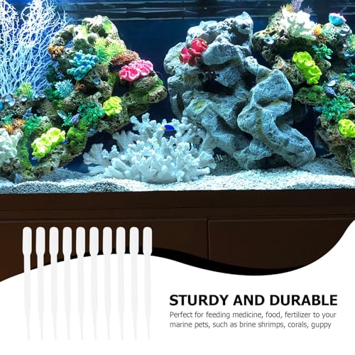 Toyvian 10pcs Marine Fish Feeders Coral Fertilizer Feeders Plastic Syringe Tubes 3ml Manual Feeding Tubes for Aquarium Shrimp and Coral Feeding