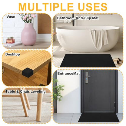 30 x 12 Inch Aquarium Fish Self Leveling Mat 5mm Neoprene Non-Slip Shockproof Fish Tank Pad for Under Tank with Adhesive Shockproof Waterproof with Easy to Cut Edges