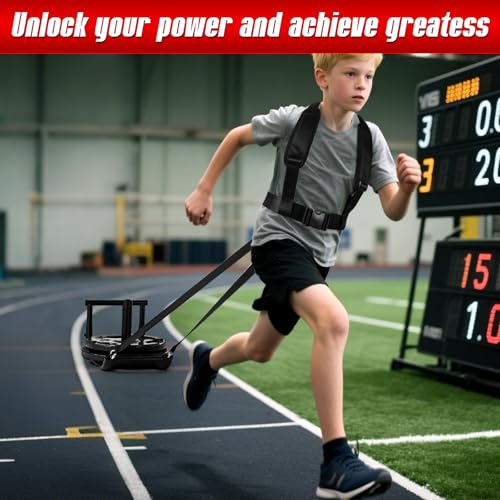 GADFISH Workout Fitness Sled, Weighted Sleds Push Gym Equipment for Adults & Kids, Compatible with 1" & 2" Weight Plates, Multi-Purpose Sled for Outdoor or Home Fitness Training - size: Medium-Sized