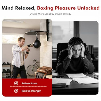 Speed Bag Platform, Speed Bag Stand with Punching Ball, 11.81" Adjustable Height Boxing Training Equipment Ideal for Boxing Speed Reaction Training Home Fitness 23.6" Board
