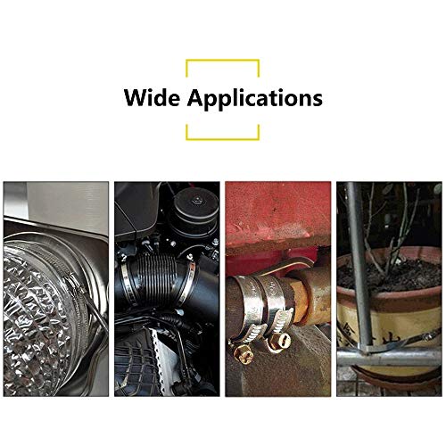 Hose Clamp, 25 Pack Stainless Steel Worm Gear fuel line hose clamps, 6-12mm (1/4-1/2 inch)