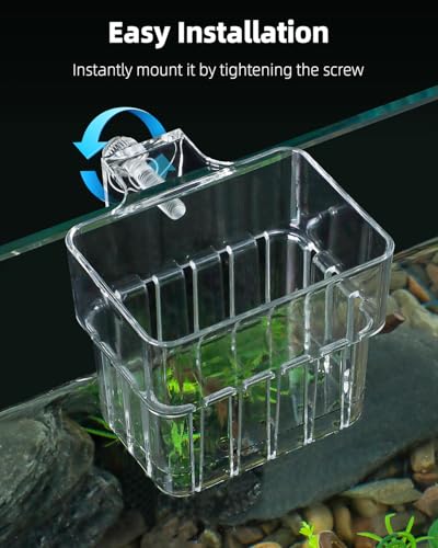 Pawfly Clear Acrylic Aquarium Plant Holder for Fish Tanks, Fish Tank Plant Pot for Water Feature Decoration, Top Hanging Fish Tank Planting Holder with Hook, 4 Pcs - size: 4 Pcs