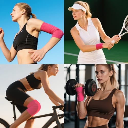 NUITPY 6 Pack Athletic Tape, Pink Sports Tape, Easy Tear Wrist Tape, Strong Adhesion Tapes for Boxing, Gymnastics, Hockey, Soccer, Lacrosse and First Aid - color: Pink-6 Rolls