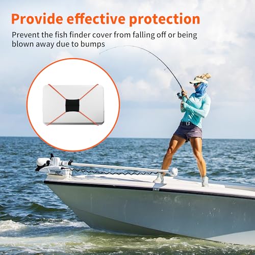 2PCS Fishing Graph Cover Straps, Adjustable Fish Finder Cover Strap Secure Fish Finder Cover During Travel to Protect from Damage, Fit up to 18 in Screens