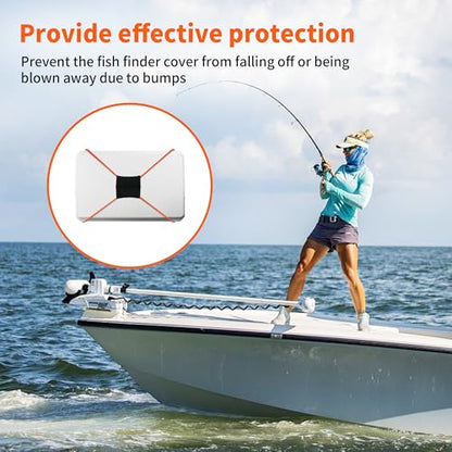 2PCS Fishing Graph Cover Straps, Adjustable Fish Finder Cover Strap Secure Fish Finder Cover During Travel to Protect from Damage, Fit up to 18 in Screens