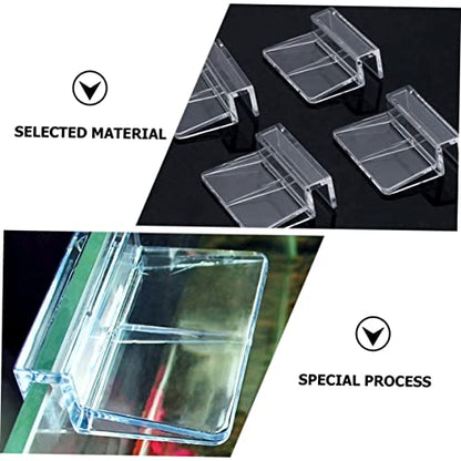 Yardwe 15pcs Acrylic Support Bracket for Fish Tank Cover Adjustable Aquarium Rack for 7-8mm Glass Sturdy Clip Holder for Practical Fish Tank Accessories