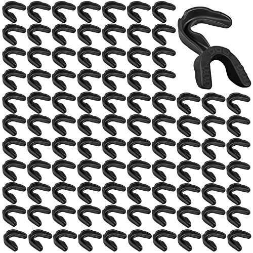 Kathfly 100Pack Sport Mouth Guard Bulk Athletic Mouthguard, Black - color: Black