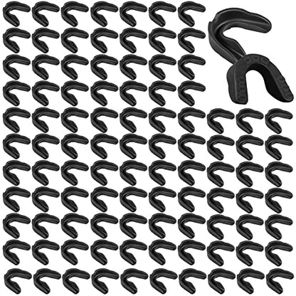 Kathfly 100Pack Sport Mouth Guard Bulk Athletic Mouthguard, Black - color: Black
