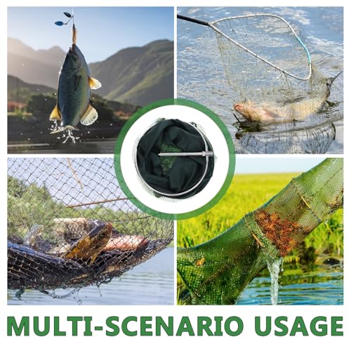 VILLCASE Thickened Portable Fishing Net Bag 25x2m Nano Double Steel Mesh Large Capacity Outdoor Fish Storage Net for Sea Fishing and Shrimp Catching