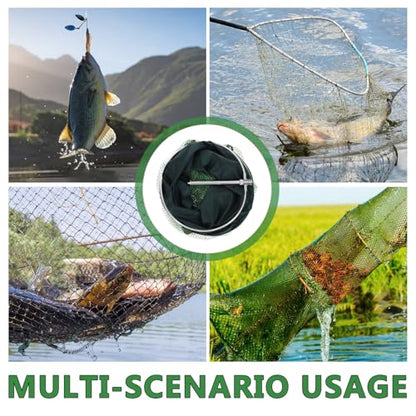 FRCOLOR Fishing Net Fish Catcher Net Thickened Nano Double Steel Mesh 25x2m Outdoor Sea Fishing Shrimp Minnow Trap