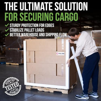 Extra-Wide 48" x 3" x 3" Reinforced Cardboard Edge Protectors (Pack of 100) – 0.16" Standard-Duty Thickness – Cardboard Edge Protectors for Shipping – American Quality Pallet Edge Protector