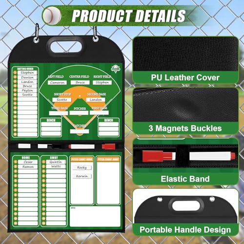 Magnetic Coaching Board Foldable Dugout Display with Carry Handle - style: Baseballl