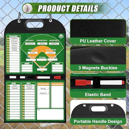 Magnetic Coaching Board Foldable Dugout Display with Carry Handle - style: Baseballl