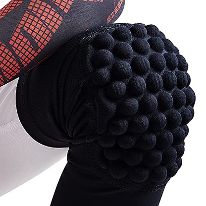 COOLOMG Basketball Knee Pads for Kids Youth Adult - color: Black Bubble, size: X-Small
