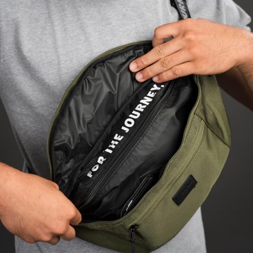 Gold BJJ Goshi Waist Pack - Jiu Jitsu Crossbody and Fanny Pack Bag for No-Gi Training with Wet Gear Storage (Black) - color: Black