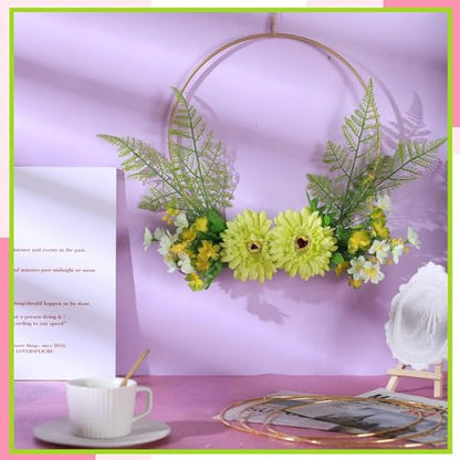 24 Pcs Metal Floral Hoop Macrame Gold Rings Metal Hoops Bulk for Crafts Metal Circle for DIY Wedding Birthday Wreath, Dream Catchers, Wedding Wall Hanging Decor (8 Inch)