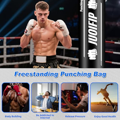 Freestanding Punching Bag with Stand, Men Standing Kickboxing Bag