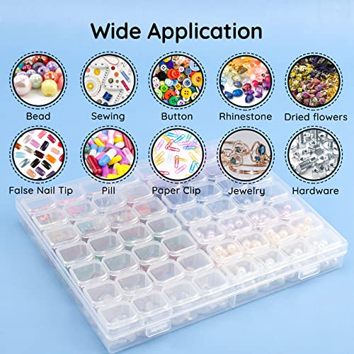 Segbeauty 56 Grids Clear Plastic Organizer Box, Gem Jewelry Storage Container with Dividers, Bead Organizer Earrings Storage Box Seeds Craft Organizers Screw Tool Boxes for Small Parts