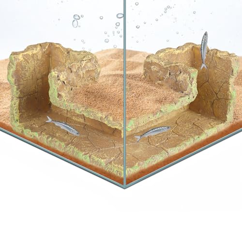 Fish Tank Corner Underground Hideout Cave Decor for Fish Shrimp Hiding Breeding, Aquarium Resin Decorations,Rock Style - style: Rock