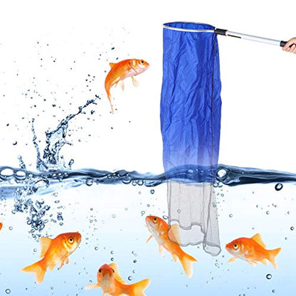 Fishing Net, Aquarium Soft Fishing Net Long Knotless Netting Koi Tansfer Mesh for Medium Large Fish(Diameter 35CM Handle 50CM) - size: Diameter 35CM, handle 50CM