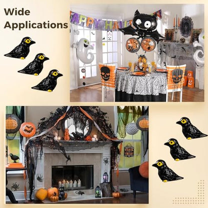 50 Pcs Mini Resin Crows Figurine, Crows Miniature, Small Resin Animals Bulk, Micro Landscape Crows Decor, Garden Decoration Ornaments for Home - style: Crows