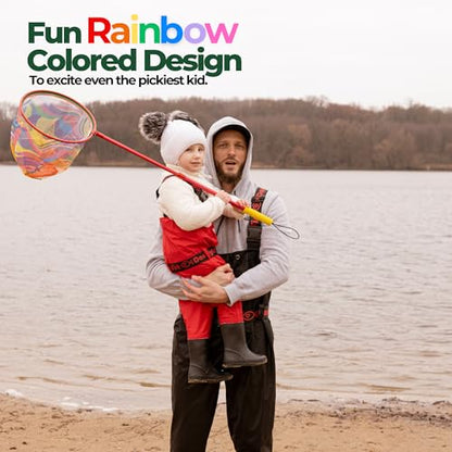 Kids Fishing Net - Extendable Telescopic Landing Net for Boy Girl Children Catching Small Fish Crab Shrimp Minnow Dragonfly Beach Pier Lake River Ocean - color: Style2 2 Pack (Green + Green)