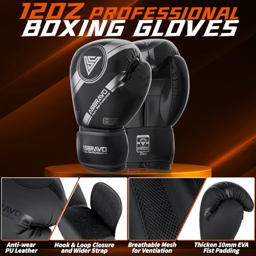 Punching Bag for Adults, 4 ft Set with 12 oz Boxing Gloves | 195-inch wraps, Oxford fabric and PU panel, reinforced stitching, hanging hardware for MMA and kickboxing; ships unfilled