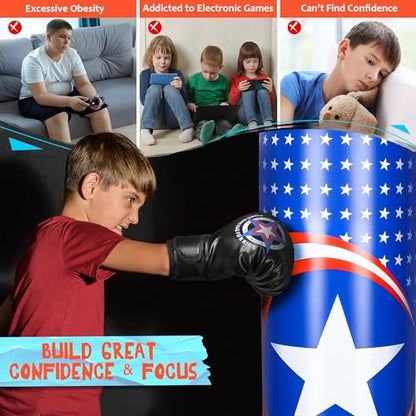 Punching Bag for Kids, All Star 66 Inch Kids Punching Bag with Gloves for Karate, Taekwondo, MMA
