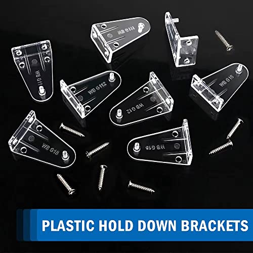 2 Inch 4pcs Blinds Hold Down Brackets, Clear Plastic Door Blinds Bottom Bracket, Blind Bottom Rail Hold Clips for Horizontal Blinds Shades Windows Doors