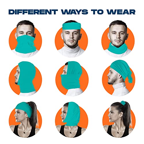 ARMORAY Face Mask Washable & Reusable Balaclava Neck Gaiter-Sun Protection Bandana Scarf Masks for Men & Women Hiking Fishing - color: Teal