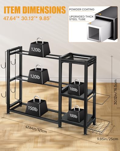 FHXZH Dumbbell Rack Stand Only - Weight Rack for Home Gym - color: Black-Large