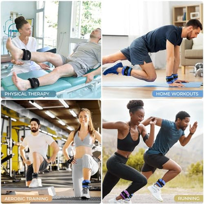 Sportneer Adjustable Ankle Weights with Removable Weights, Easy to Adjust - color: Black