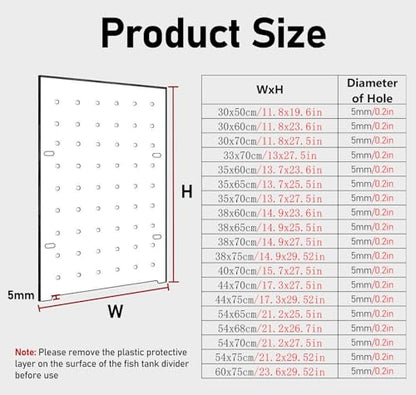 75 Gallon Aquarium Divider for Baby Fish, Acrylic Fish Tank Separator, Clear Aquarium Panel for Optimal Fish Separation and Tank Organization, Durable Fish Barrier
