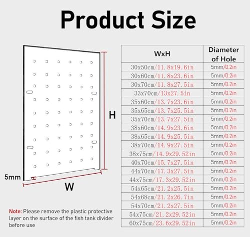 Acrylic Fish Tank Divider - 150n Rium Panel for Baby Fish Separation, Effective Aquarium Separator for Organized Tank Setup, Ideal for Breeding and Care.