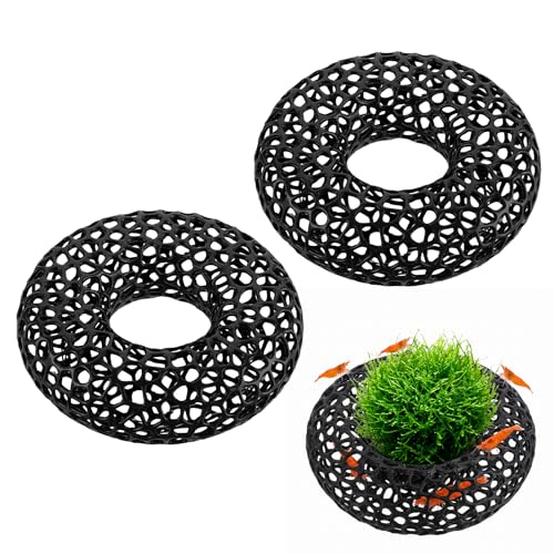 2 Pack Shrimp Cave for Aquarium, Shrimp Hide and Hideout for Cherry Shrimps, Fish Tank Accessories for Breeding & Molting and Hiding & Resting, Realistic Aquarium Caves and Hideouts (Black)