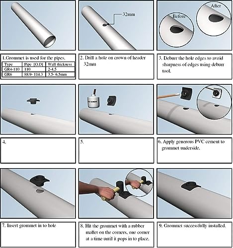 GR 6 - SSI Grommet Connectors - Best Way to Connect diffusers to Header Pipe (Per Unit) (4 Pack)