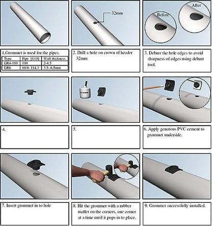 GR 6 - SSI Grommet Connectors - Best Way to Connect diffusers to Header Pipe (Per Unit) (4 Pack)