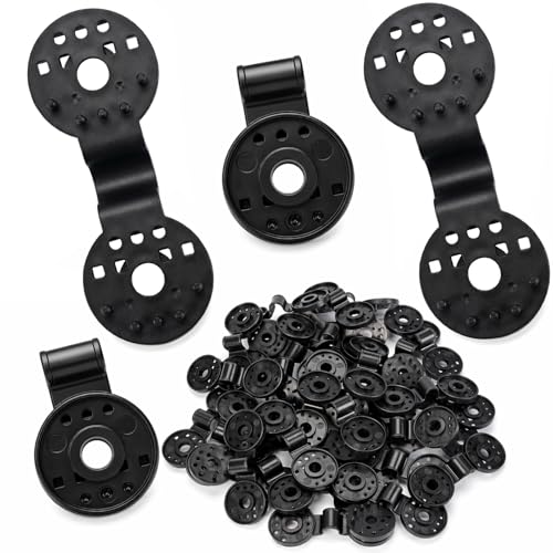Svepndic 100 PCS Shade Cloth Clips, Plastic Shade Net Clips for Mesh or Thin Shade Fabric, Round Black Clips for Mesh Tarp, Bird Netting, Garden Netting and Sun Shade Cover