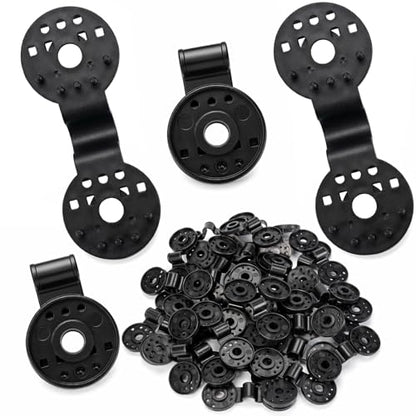 Svepndic 100 PCS Shade Cloth Clips, Plastic Shade Net Clips for Mesh or Thin Shade Fabric, Round Black Clips for Mesh Tarp, Bird Netting, Garden Netting and Sun Shade Cover