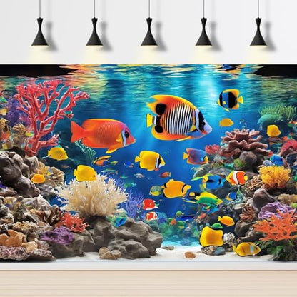 Under The Sea Backdrop Various Tropical Fish Breeding Aquariums Photography Background Gorgeous Tropical Coral Garden Underwater World Backdrops Deep Ocean Marine Life Backgrounds Photo Props 20x10ft
