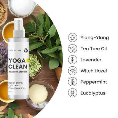 Mat + Cleaning Spray - Clean Naturally. Practice Confidently. Keep Your Premium Cork Mat Clean, Fresh & Performing at Its Best.