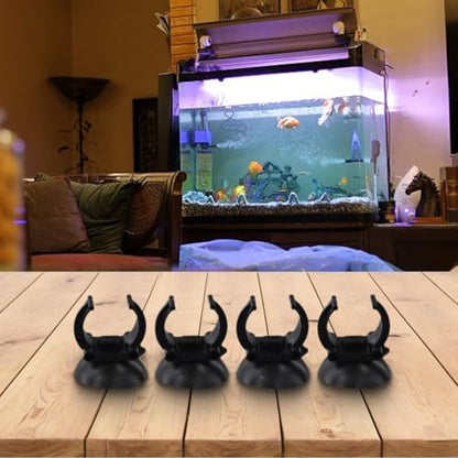 4/8 Pcs Aquarium Heater Suction Cups Clips 35mm Replacement Fish Tank Thermostat Holders Heaters for Bars Black Resin Clamps Fit 2.5cm Tubes(4pcs) - size: 4pcs