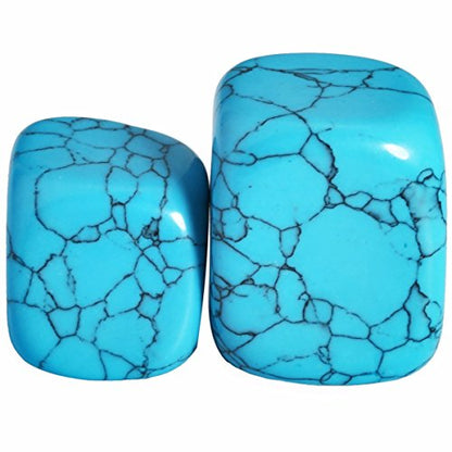 Rockcloud 1 lb Tumbled Polished Stones Gemstone Supplies for Wicca,Reiki,Healing Crystal,Blue Howlite Turquoise - color: Blue