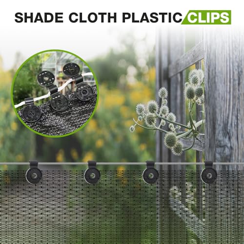 Shade Cloth Heavy Duty Lock Grip, Upgrade Shade Cloth Fix Plastic Clamp Round Plastic Sun Shade Clip, Greenhouse Shade Cloth Fix Clamp, Windproof Awning Clamp Grip Tarp Clips (Black, 20pcs) - color: Black, size: 20pcs