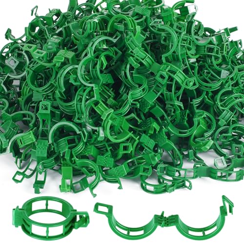 400PCS Plant Support Clips, Tomato Clips, Plastic Garden Clips, Vine Clips for Tomato Cucumber Flower Squash Vine, 1.2” Inner Diameter, Prevent Tomatoes from Pinching or Falling Off（Green） ﻿ - color: Green 400Pcs