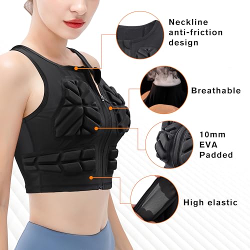 Women Chest Rib Protector Vest for Baseball Softball Padded Compression Vest Protective Gear Football Rugby Adult - size: X-Large